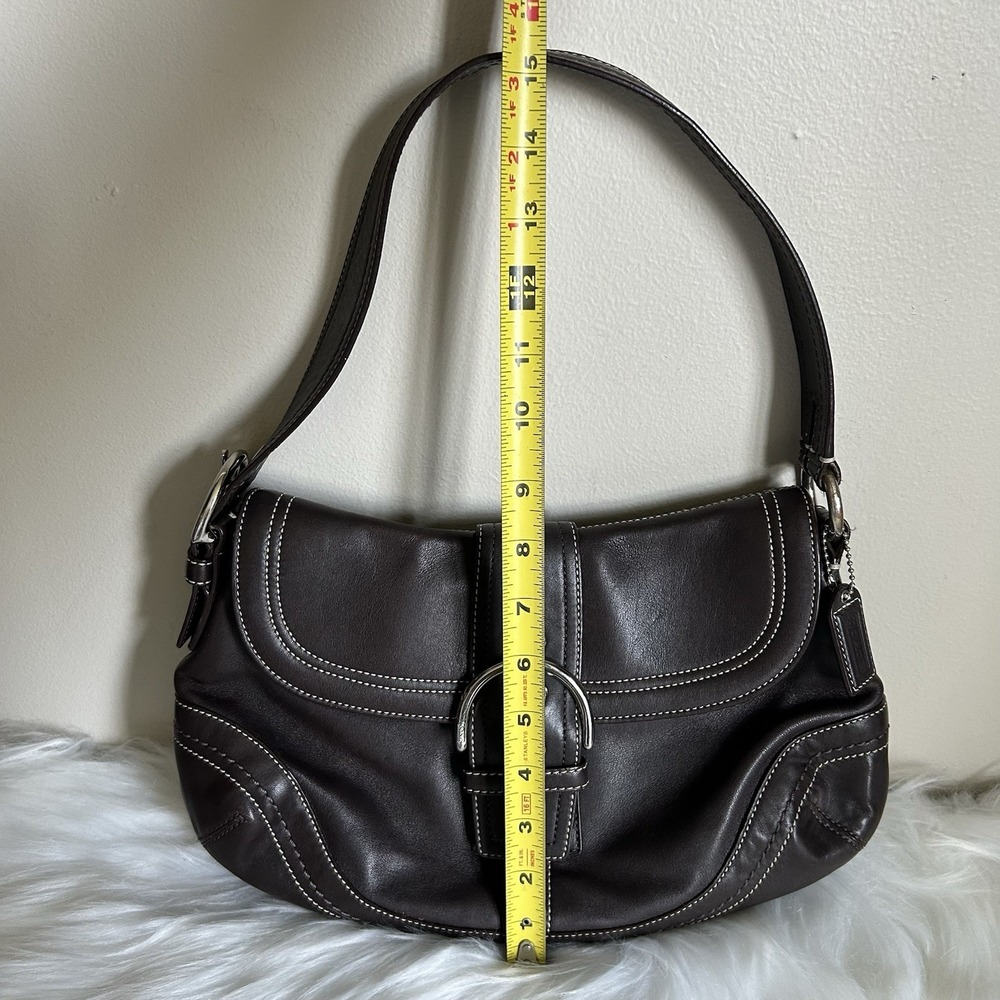 Coach Soho Flap Dark Brown Leather Shoulder Bag J0776-F10910 Excellent - Picture 13 of 13